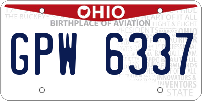 OH license plate GPW6337