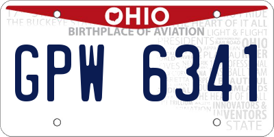 OH license plate GPW6341