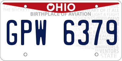 OH license plate GPW6379