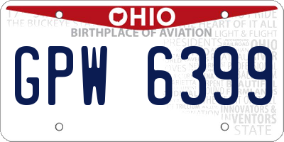 OH license plate GPW6399