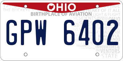 OH license plate GPW6402
