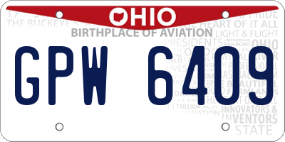 OH license plate GPW6409