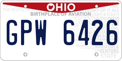 OH license plate GPW6426