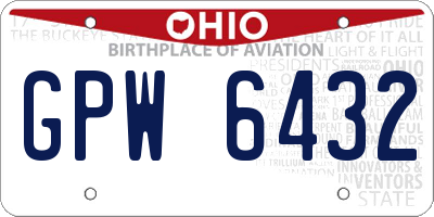 OH license plate GPW6432