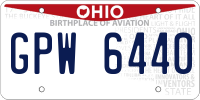 OH license plate GPW6440