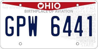 OH license plate GPW6441
