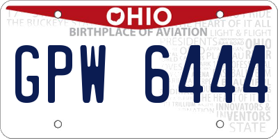 OH license plate GPW6444