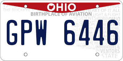 OH license plate GPW6446