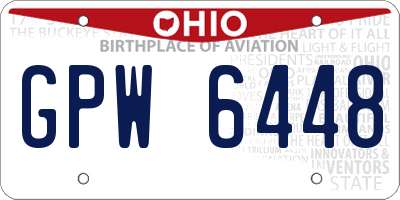 OH license plate GPW6448