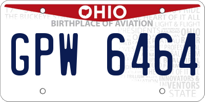 OH license plate GPW6464