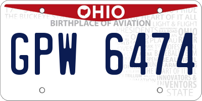 OH license plate GPW6474