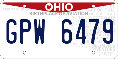 OH license plate GPW6479