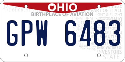 OH license plate GPW6483