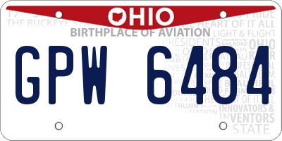 OH license plate GPW6484