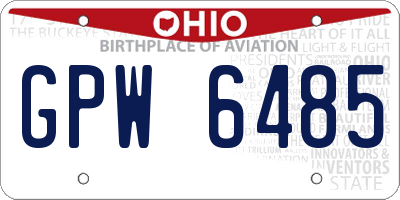OH license plate GPW6485