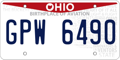 OH license plate GPW6490