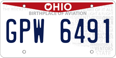 OH license plate GPW6491