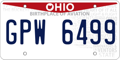 OH license plate GPW6499