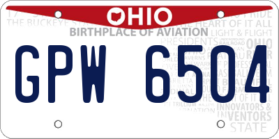 OH license plate GPW6504