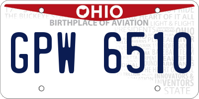 OH license plate GPW6510