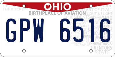 OH license plate GPW6516