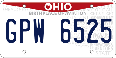 OH license plate GPW6525