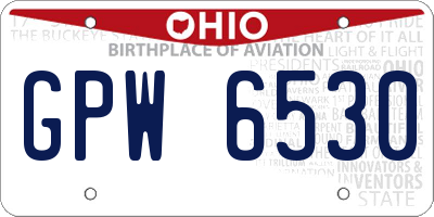 OH license plate GPW6530
