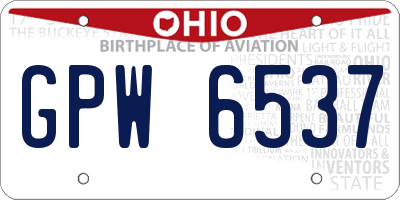 OH license plate GPW6537
