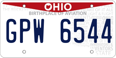 OH license plate GPW6544