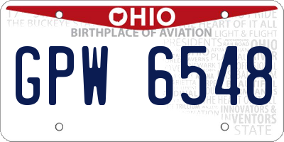 OH license plate GPW6548