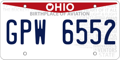 OH license plate GPW6552
