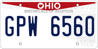 OH license plate GPW6560