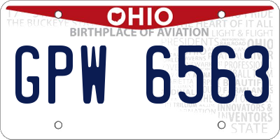 OH license plate GPW6563