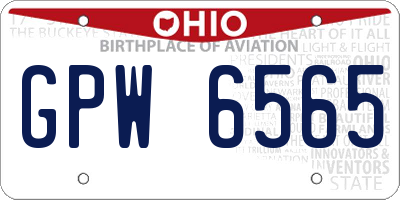 OH license plate GPW6565