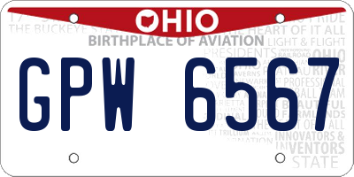 OH license plate GPW6567