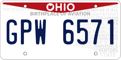 OH license plate GPW6571