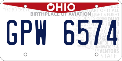 OH license plate GPW6574