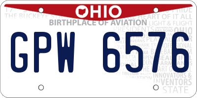 OH license plate GPW6576