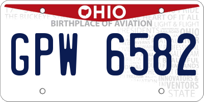 OH license plate GPW6582
