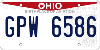 OH license plate GPW6586