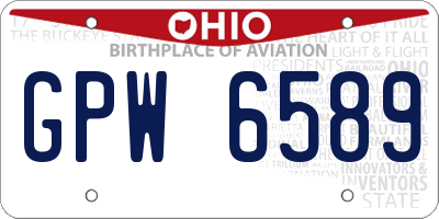 OH license plate GPW6589