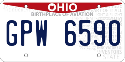 OH license plate GPW6590