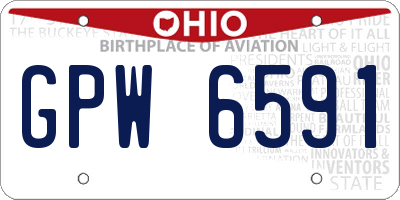 OH license plate GPW6591
