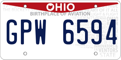 OH license plate GPW6594