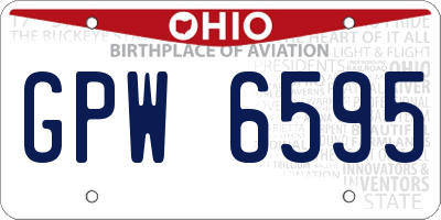 OH license plate GPW6595