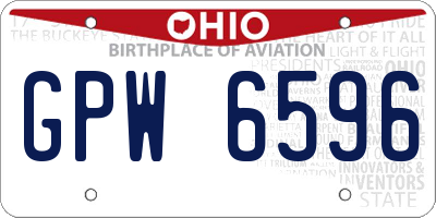 OH license plate GPW6596