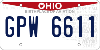OH license plate GPW6611