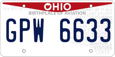 OH license plate GPW6633