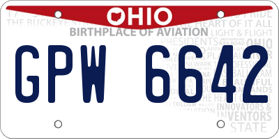 OH license plate GPW6642