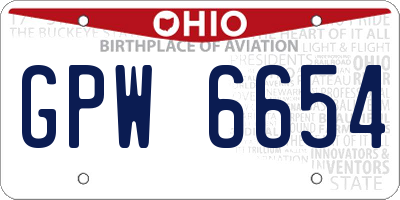 OH license plate GPW6654